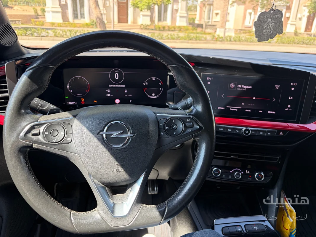 Interior and dashboard view of 2022 Opel Mokka