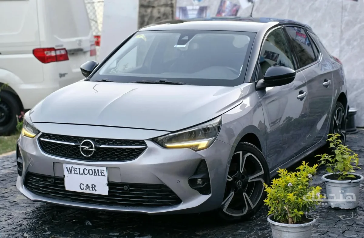 Front and side view of 2021 Opel Corsa