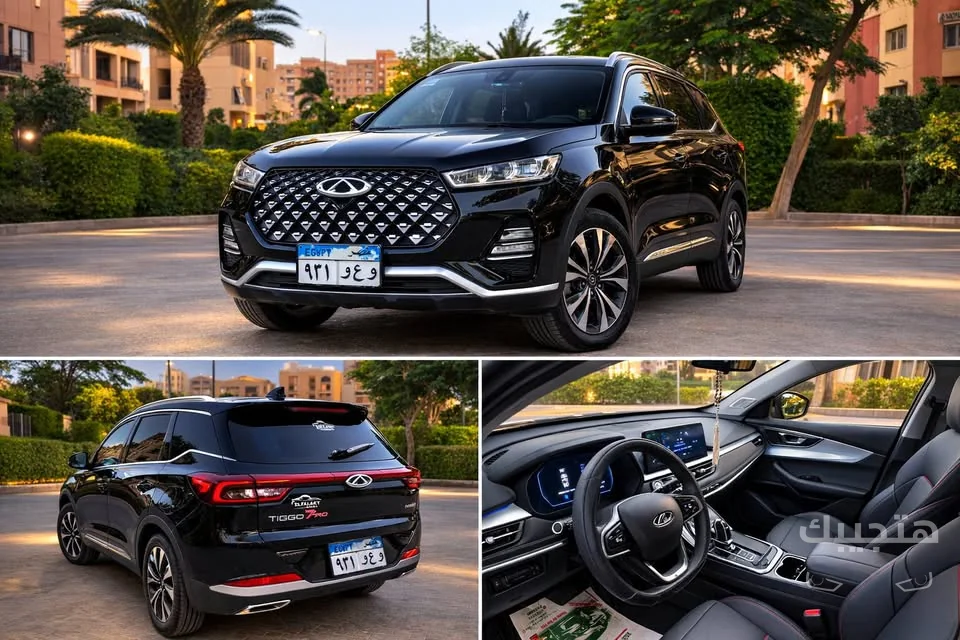Front, Rear and interior view of 2022 Chery Tiggo 7