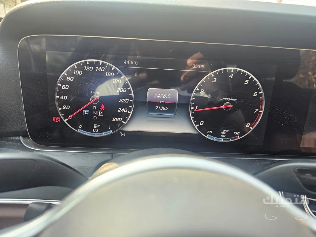 Dashboard view of 2020 Mercedes-Benz E200