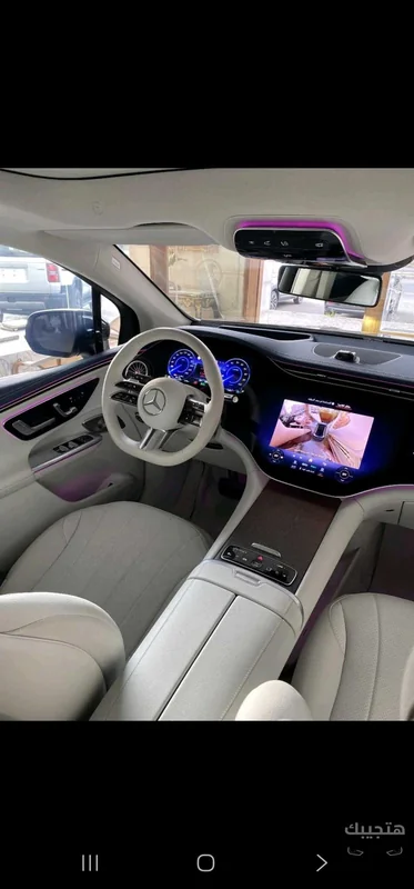 Interior and dashboard view of 2026 Mercedes-Benz EQE 350